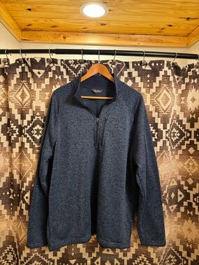 Men’s Eddie Bauer Radiator Fleece Quarter Zip Pullover, Navy, XXL
